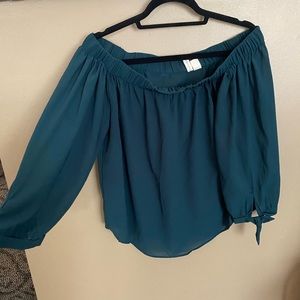 Emerald Green Off the Shoulder Blouse